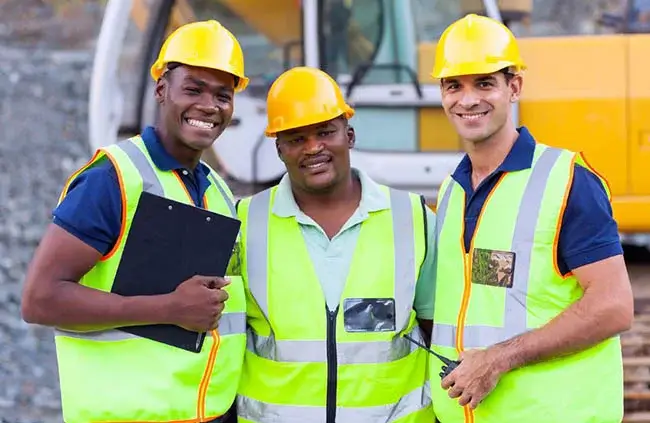 20022637 – portrait of smiling construction workers